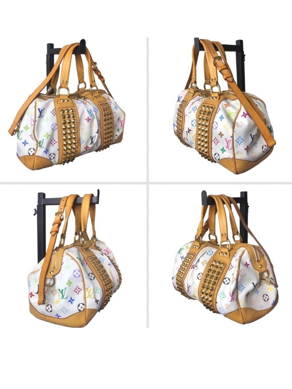LOUIS VUITTON MultiColor White Murakami Courtney MM w/ LV Strap COA